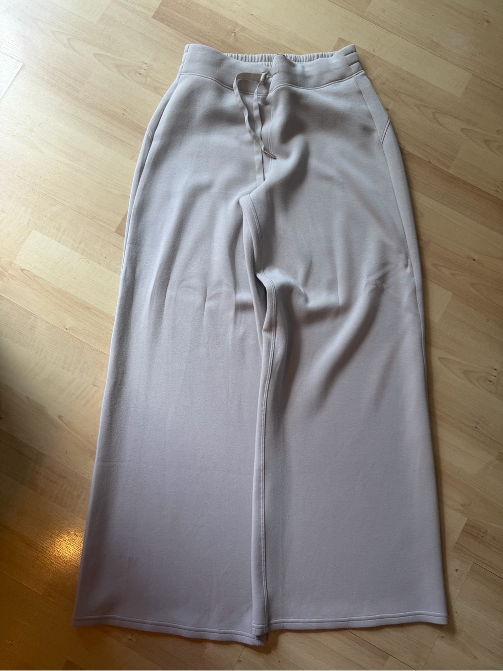 SPANX Pale Beige Wide-Leg Maxi Skirt with Drawstring Waist